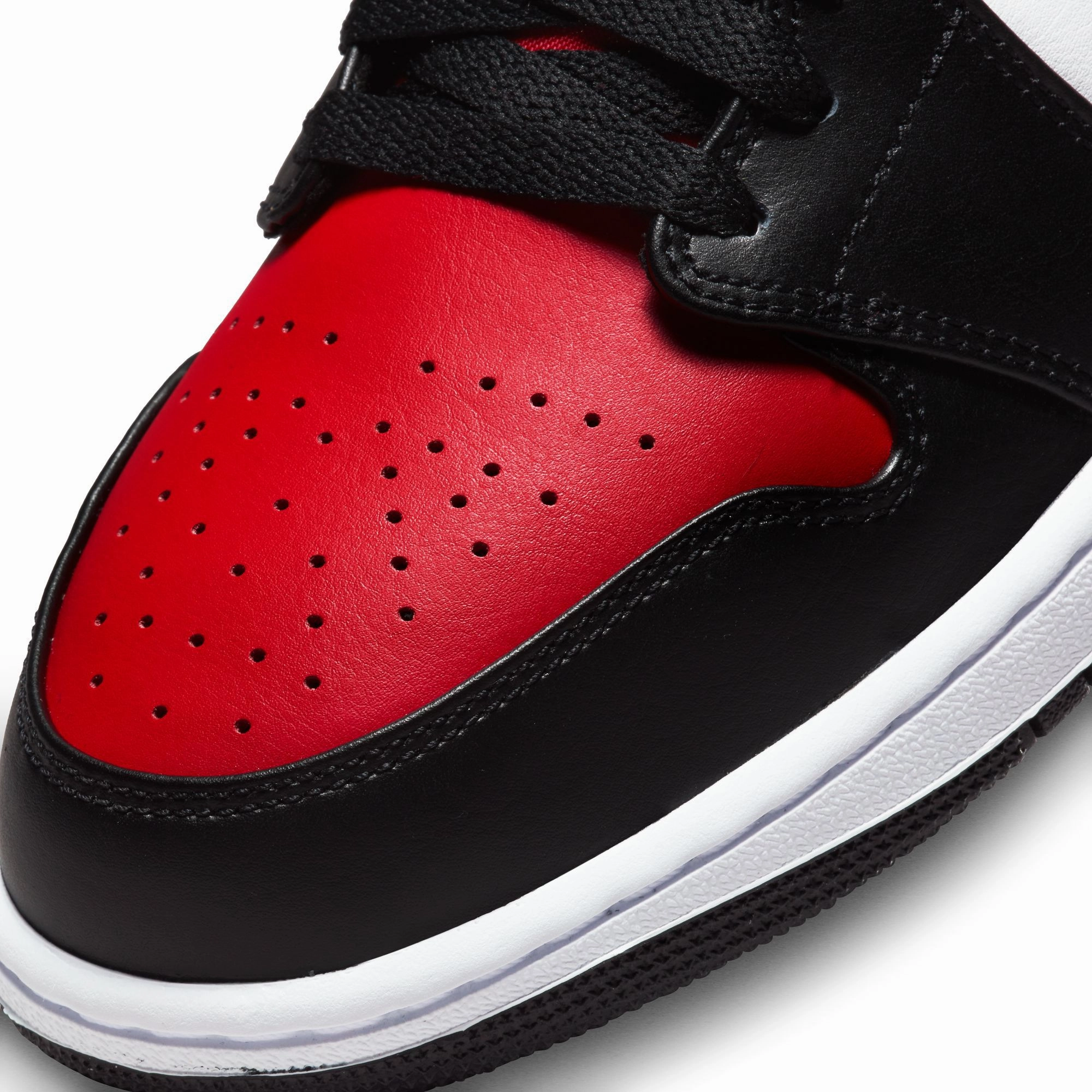 Nike Men's Air Jordan 1 Mid Shoes - Black / Fire Red / White Hiking Shoes Sneakers