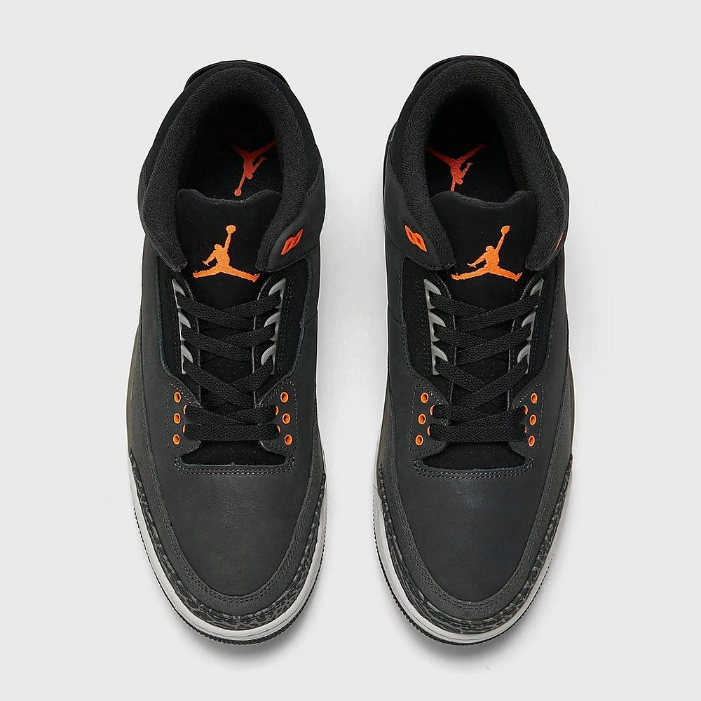 Nike Men's Air Jordan 3 Retro Shoes - Night Stadium / Orange / Black / Pewter / Grey Sneakers Mid Top
