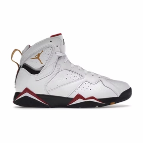 Make Custom Sneakers Online Nike Men's Air Jordan 7 Shoes - White / Black / Cardinal Red / Chutney
