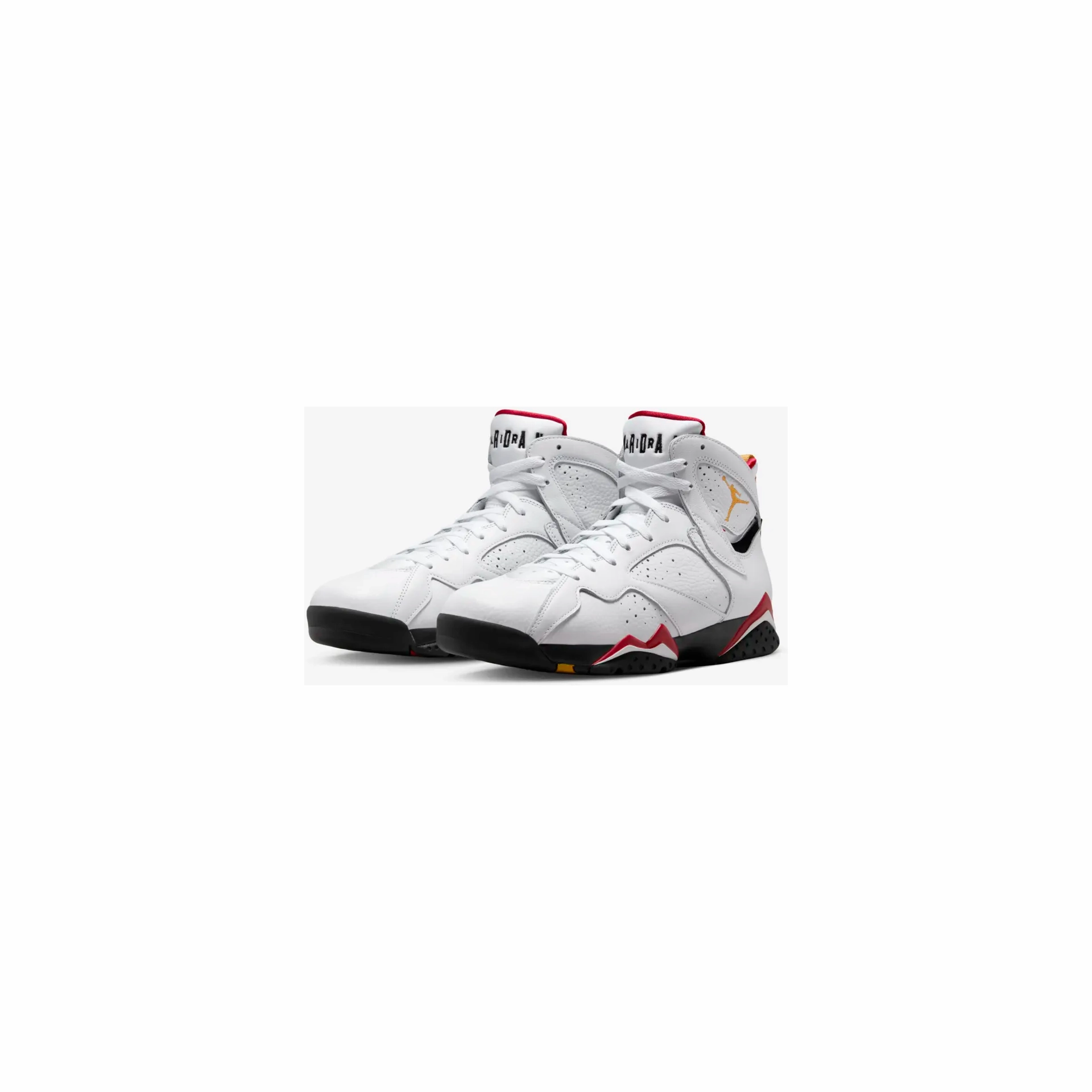 Nike Men's Air Jordan 7 Shoes - White / Black / Cardinal Red / Chutney Lacing Up Sneakers