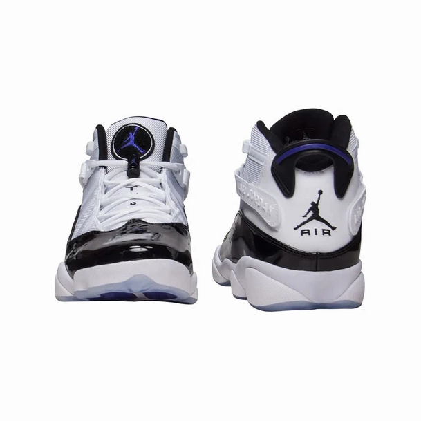 Nike Men's Jordan 6 Rings Shoes - White / Black / Dark Concorde Blue Tech Sneakers