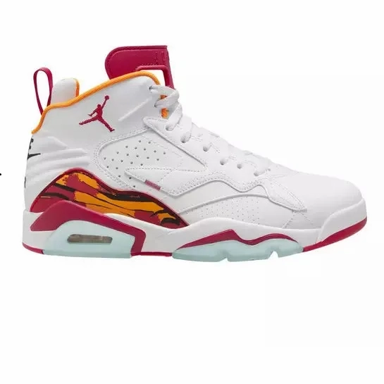 Nike Men's Jordan MVP Shoes - White / Cardinal Red / Vivid Orange White Sneakers With Arch Support