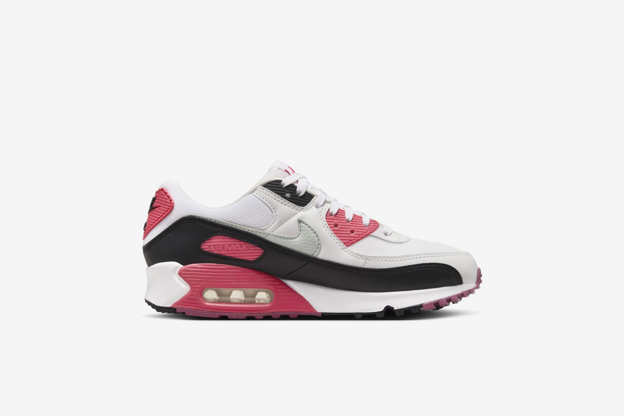 Nike "Air Max 90" W - White / Light Silver / Aster Pink Nike React Running Shoes