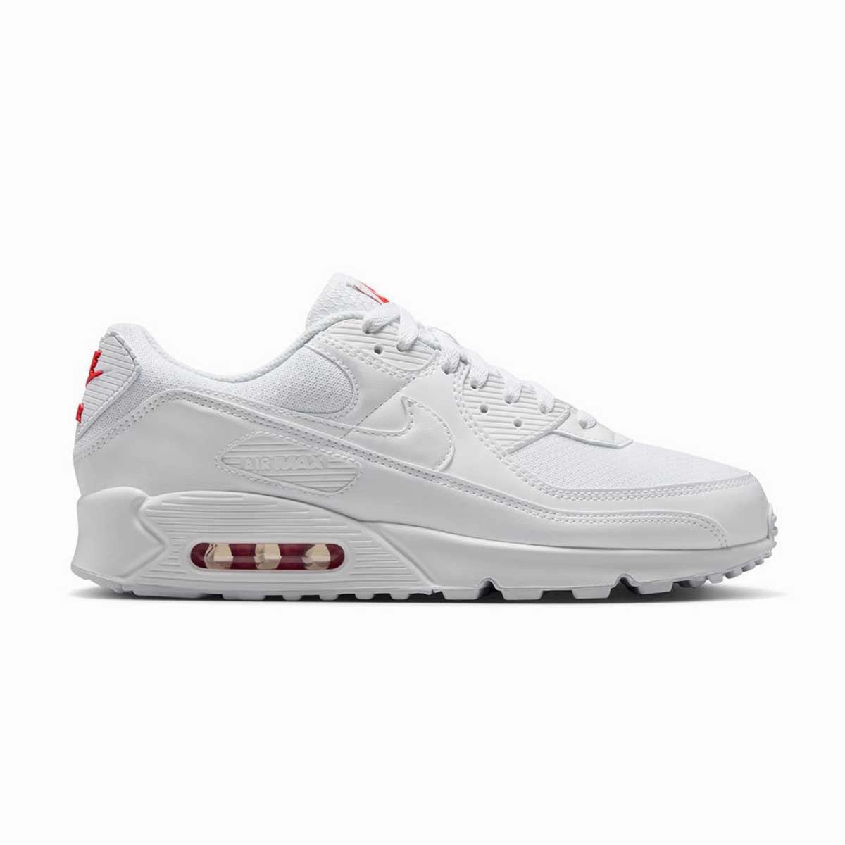 Air Max 90 'White Light Crimson' Nike Easy Shoes