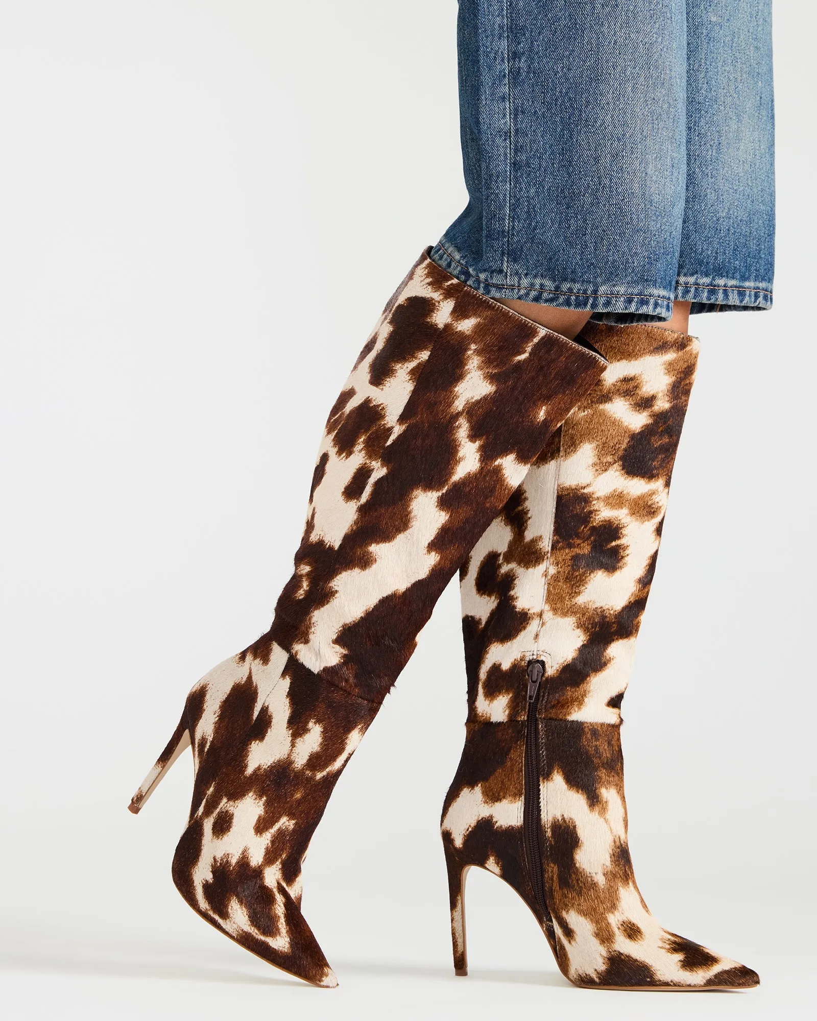 NITRO BROWN COW PRINT Cool Leather Boots