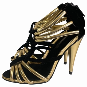Casual Shoes Myer SHOES HEELS STILETTO by ZARA BASIC In BLACK & GOLD, Size: 6