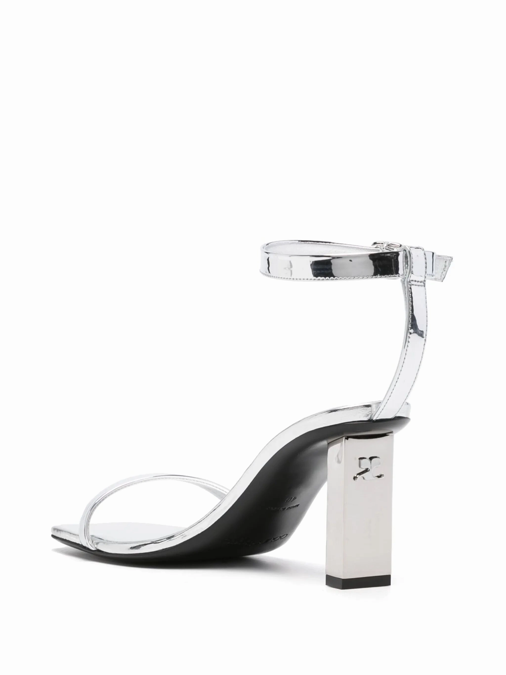 Women's Casual Shoes To Wear With Jeans 95mm metallic-finish leather sandals