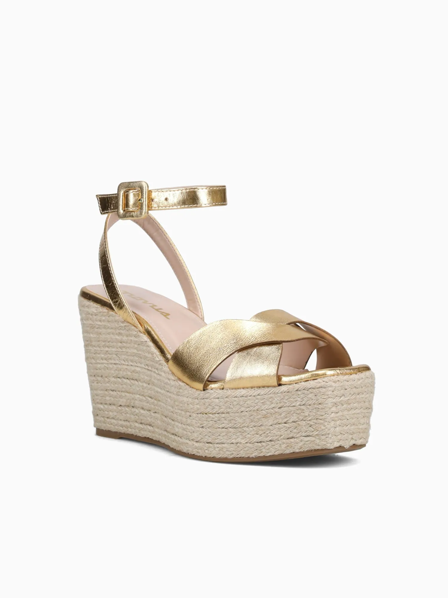 Nora Gold Metal Leather Lena Casual Slip-on Shoe