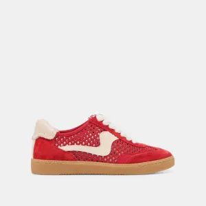 25. NULL NOTICE SNEAKERS CHERRY PERFORATED NUBUCK