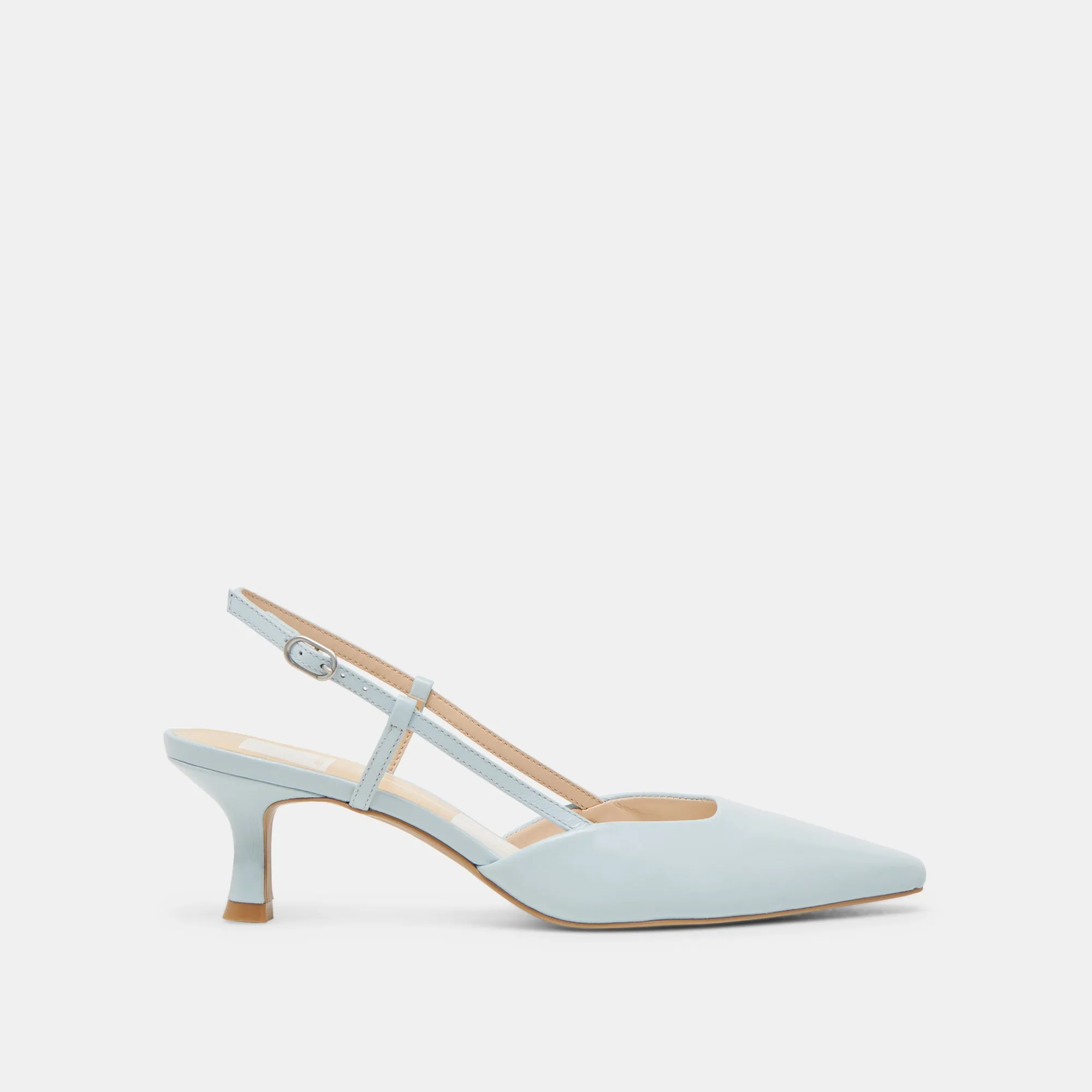 ODELA HEELS ICE BLUE LEATHER Pewter High Heels