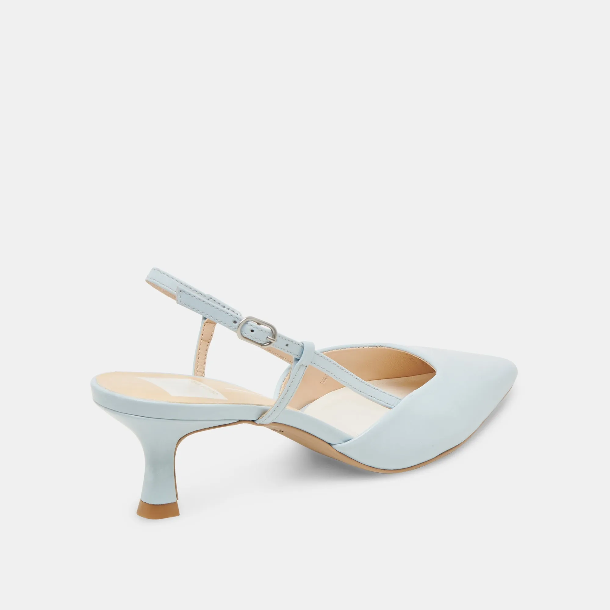 ODELA HEELS ICE BLUE LEATHER Broken High Heel