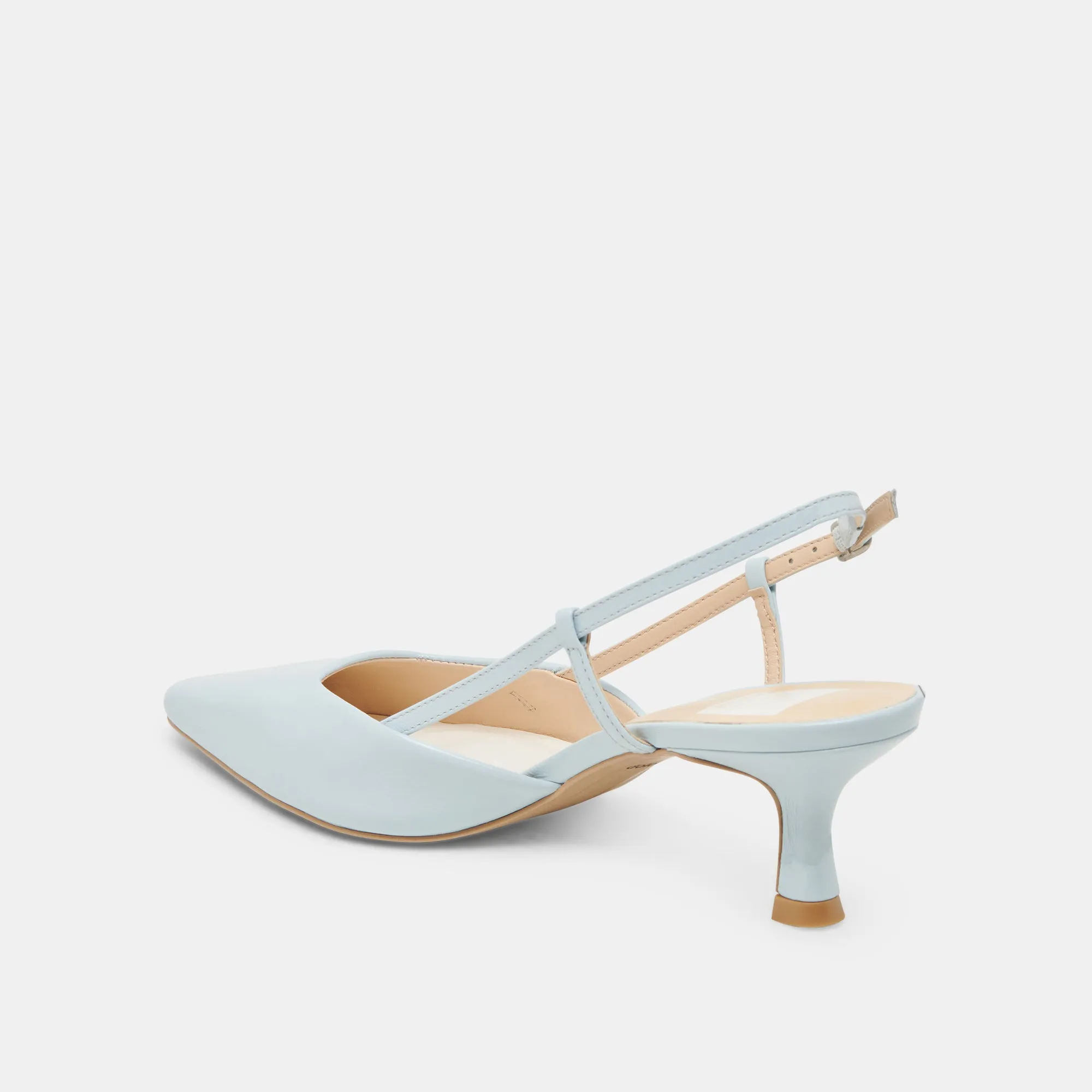 High Heel Peep Toe Shoes ODELA HEELS ICE BLUE LEATHER