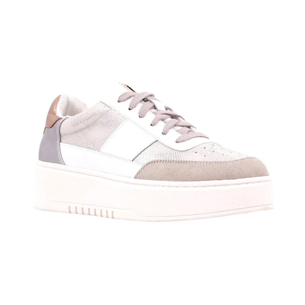 Oriana Metallic Snake Print Lace Up Sneakers Atr Chill Casual Shoes