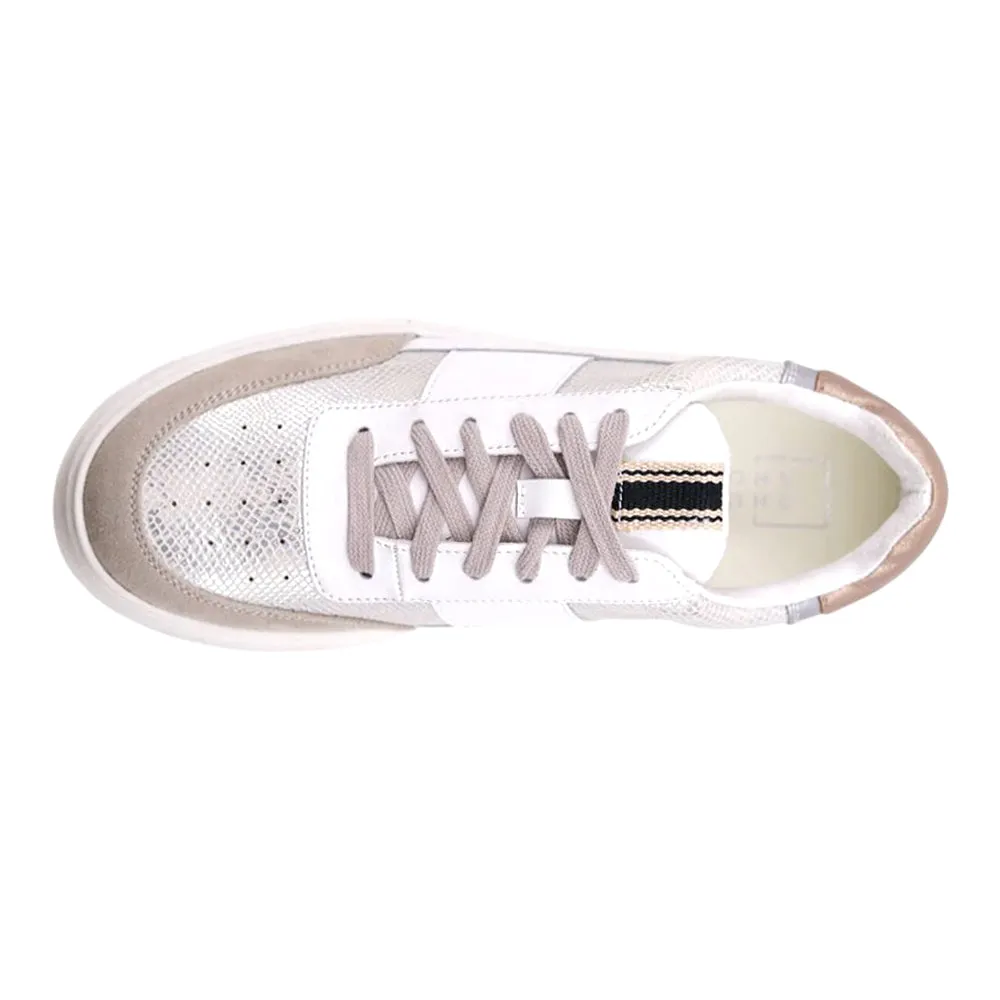 Oriana Metallic Snake Print Lace Up Sneakers Casual Sporty Shoes