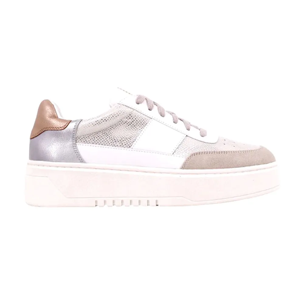Oriana Metallic Snake Print Lace Up Sneakers Casual H&m Shoes