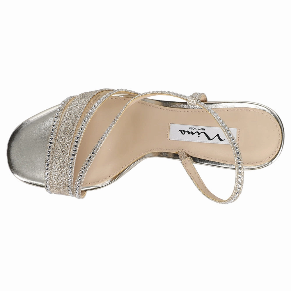 Abbi Metallic Rhinestone Wedding Slingback Sandals 80 Casuals Shoes