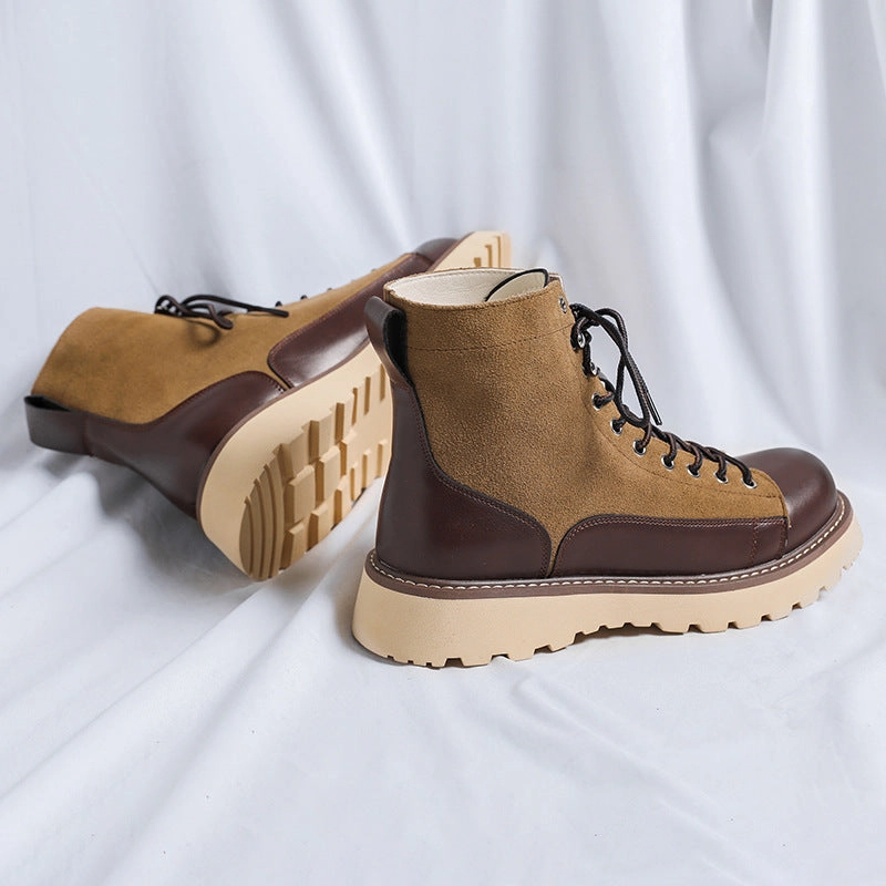 Patchwork Retro All-matching Work Clothes Boots Timberland Boots