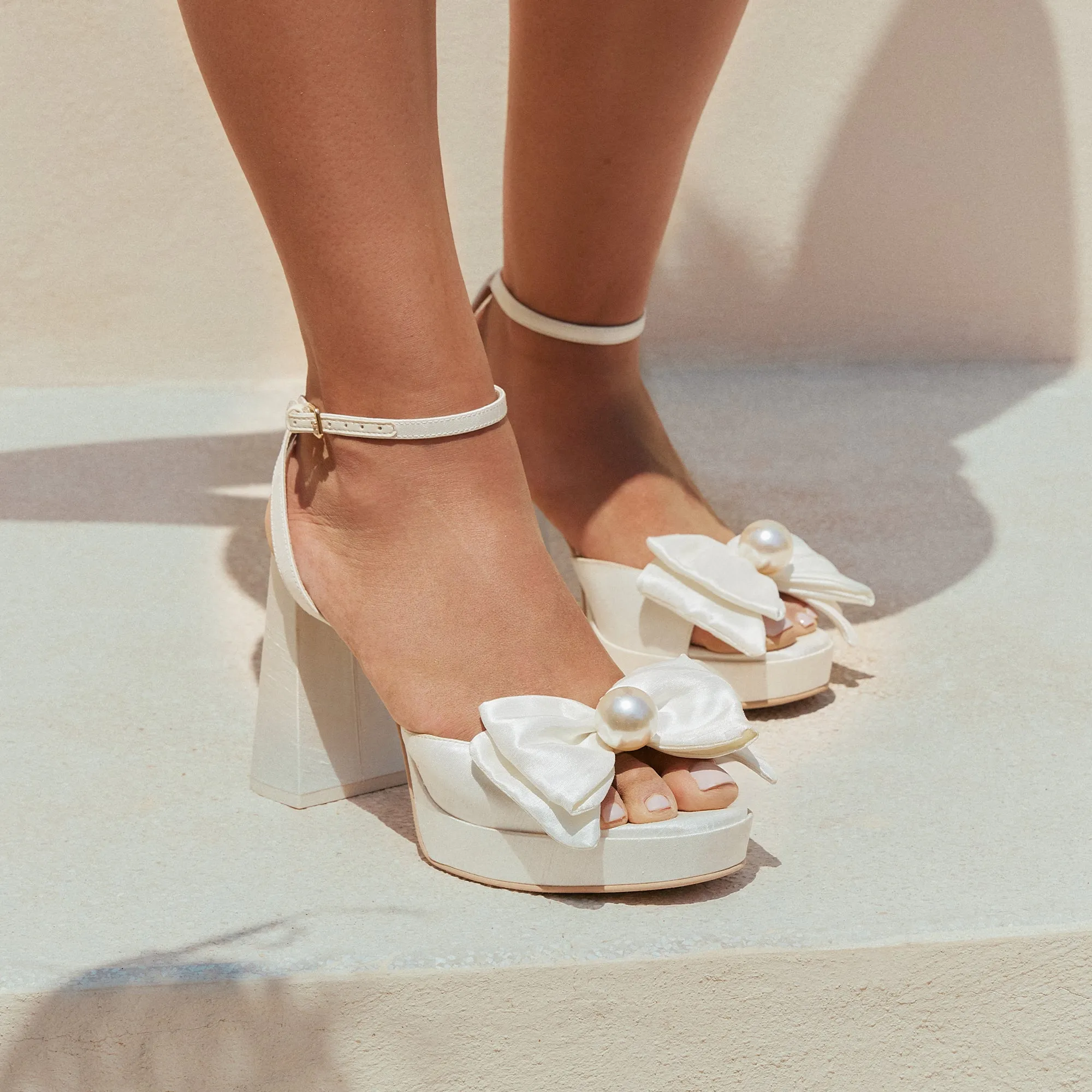 PATTON HEELS IVORY SATIN Casual Shoe Canvas