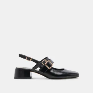 PATZY HEELS MIDNIGHT CRINKLE PATENT LEATHER Giant High Heel Shoe