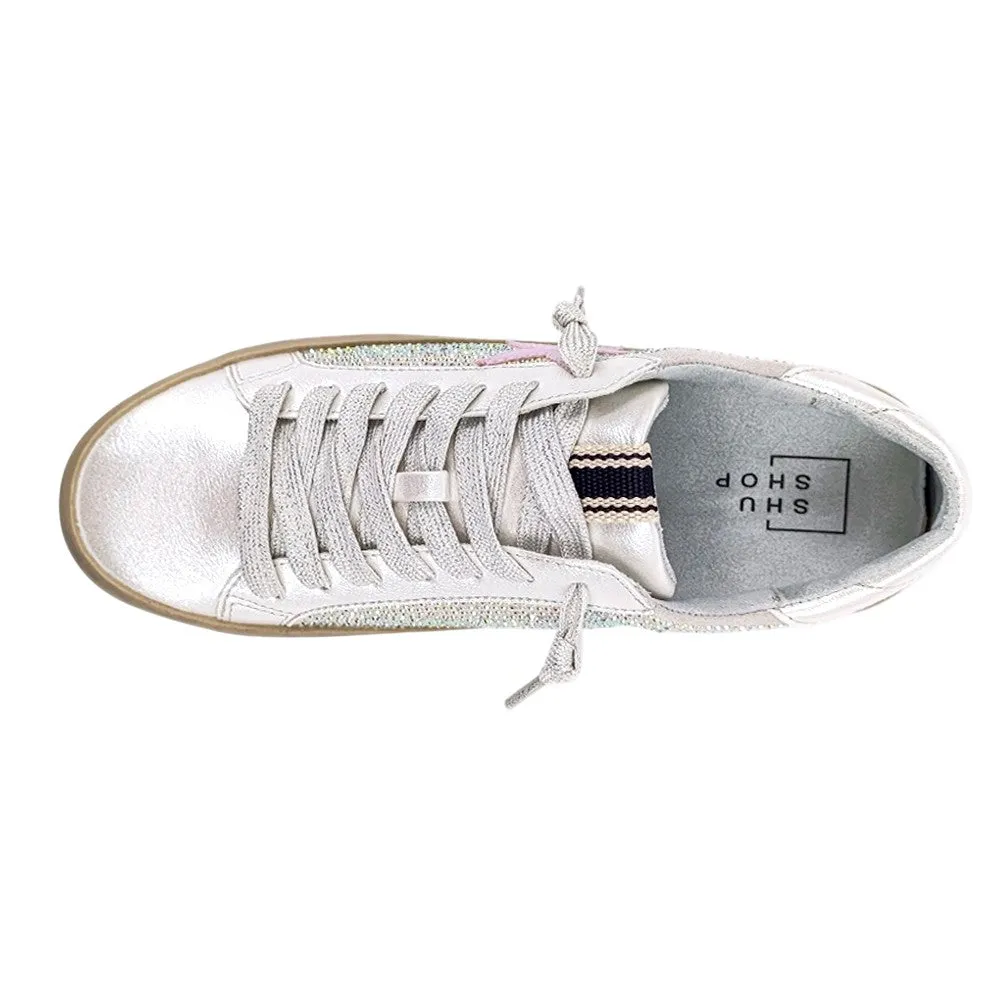 Neat Casual Shoes Paula Rhinestone Metallic Lace Up Sneakers