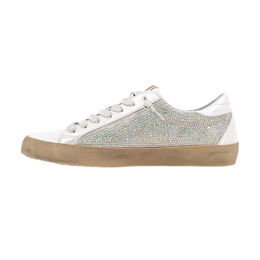 Paula Rhinestone Metallic Lace Up Sneakers Bradley Casual Shoes