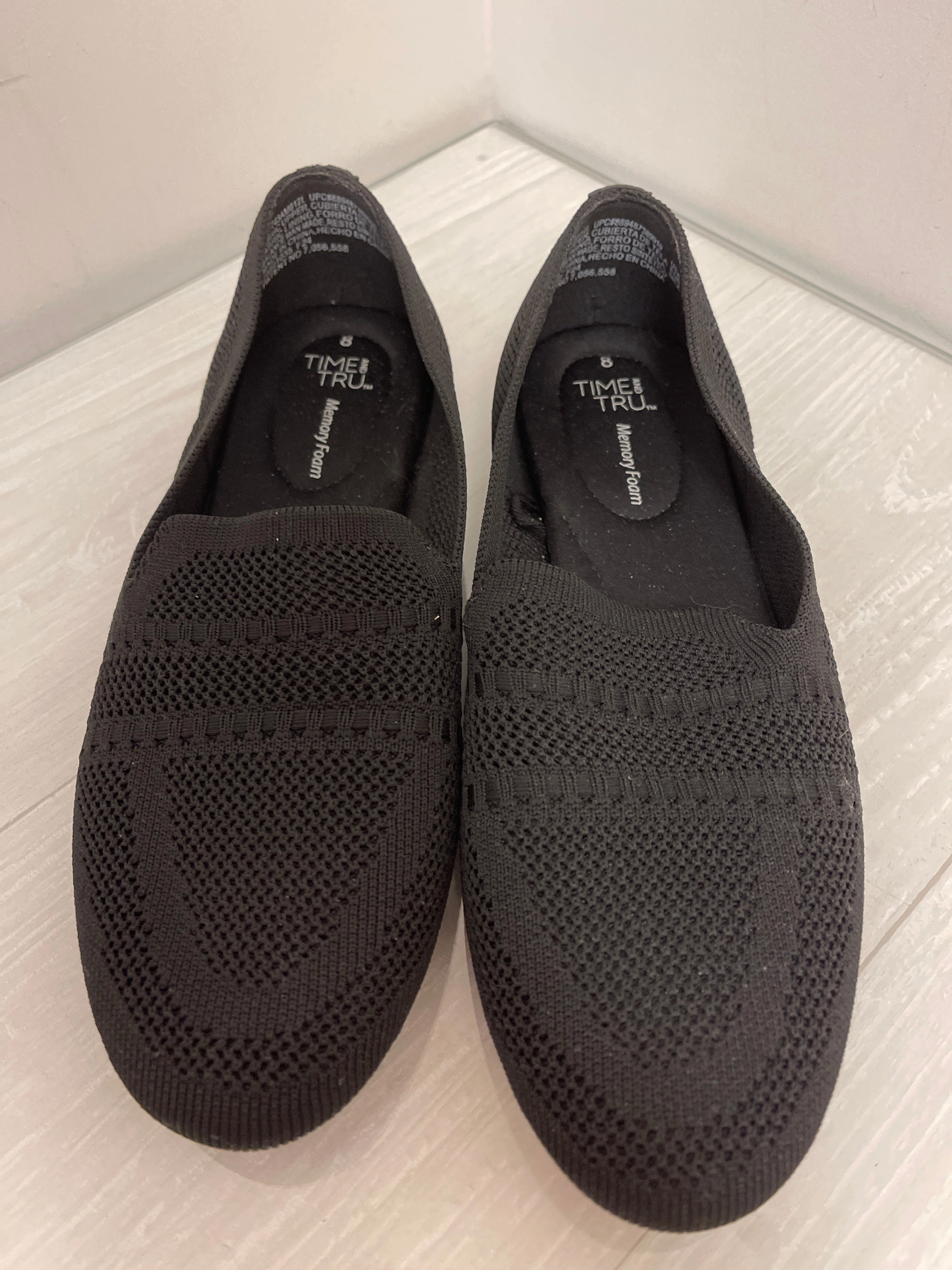 Flat Night Out Shoes Shoes Flats By Time And Tru In Black, Size: 8