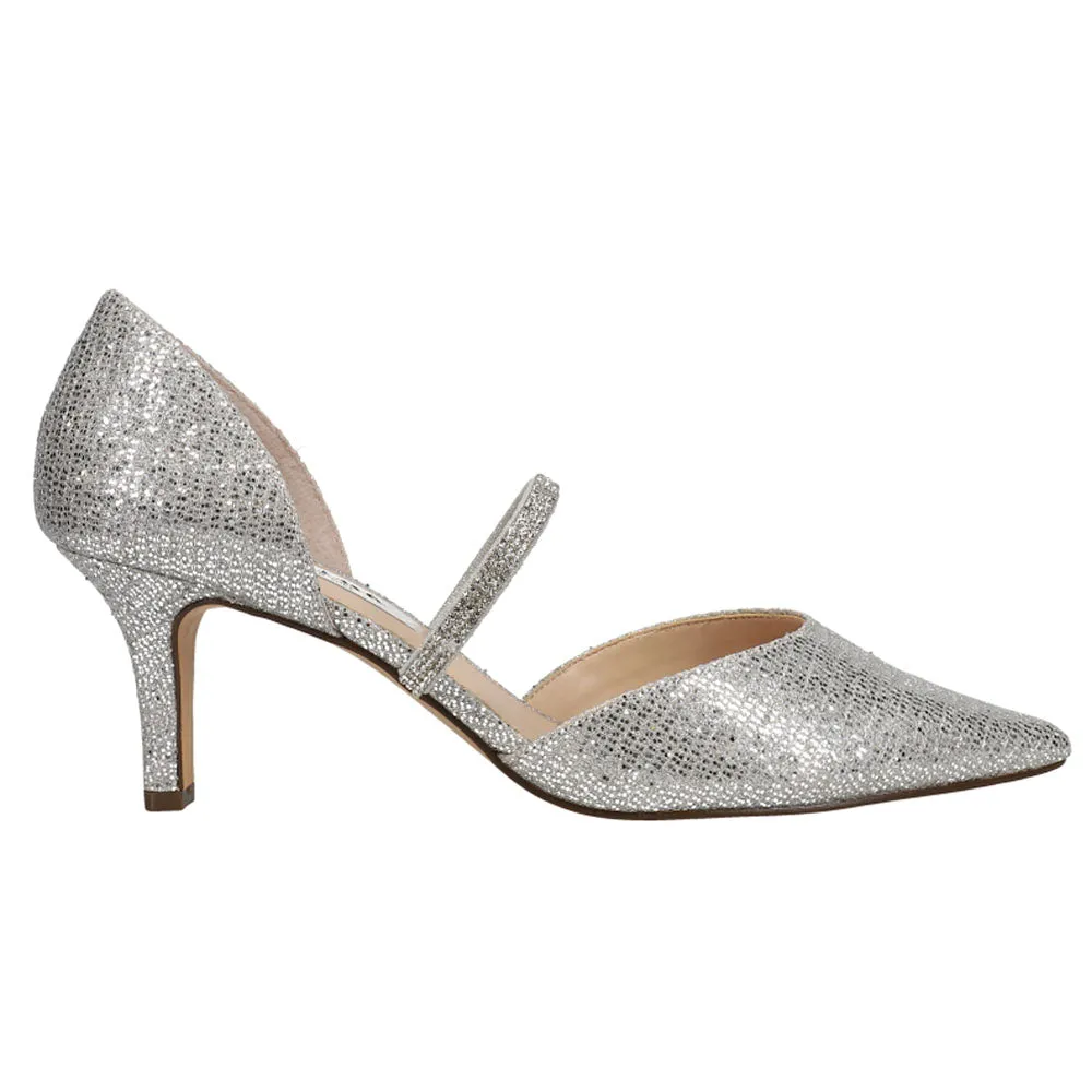 Brystol Metallic Glitter Pointed Toe Evening Pumps Italian Casual Shoes