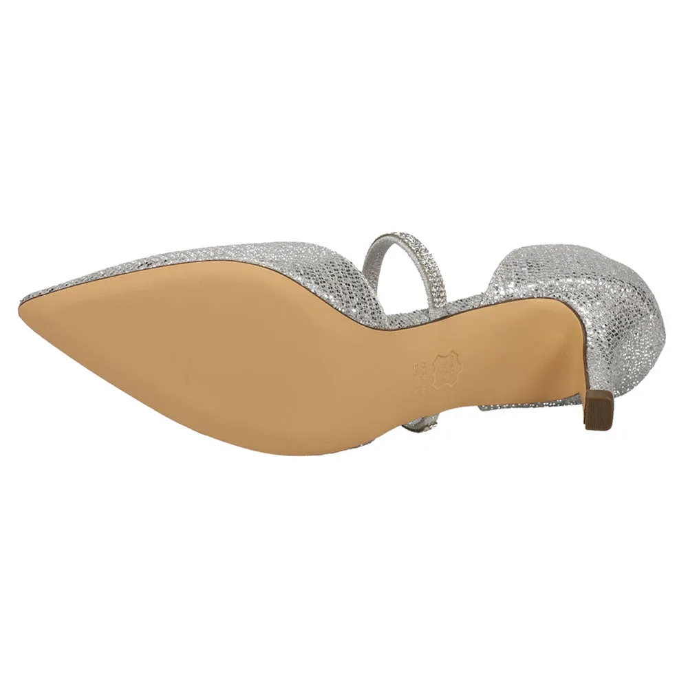 Monk Gothic Americana Platform Casual Shoe Brystol Metallic Glitter Pointed Toe Evening Pumps