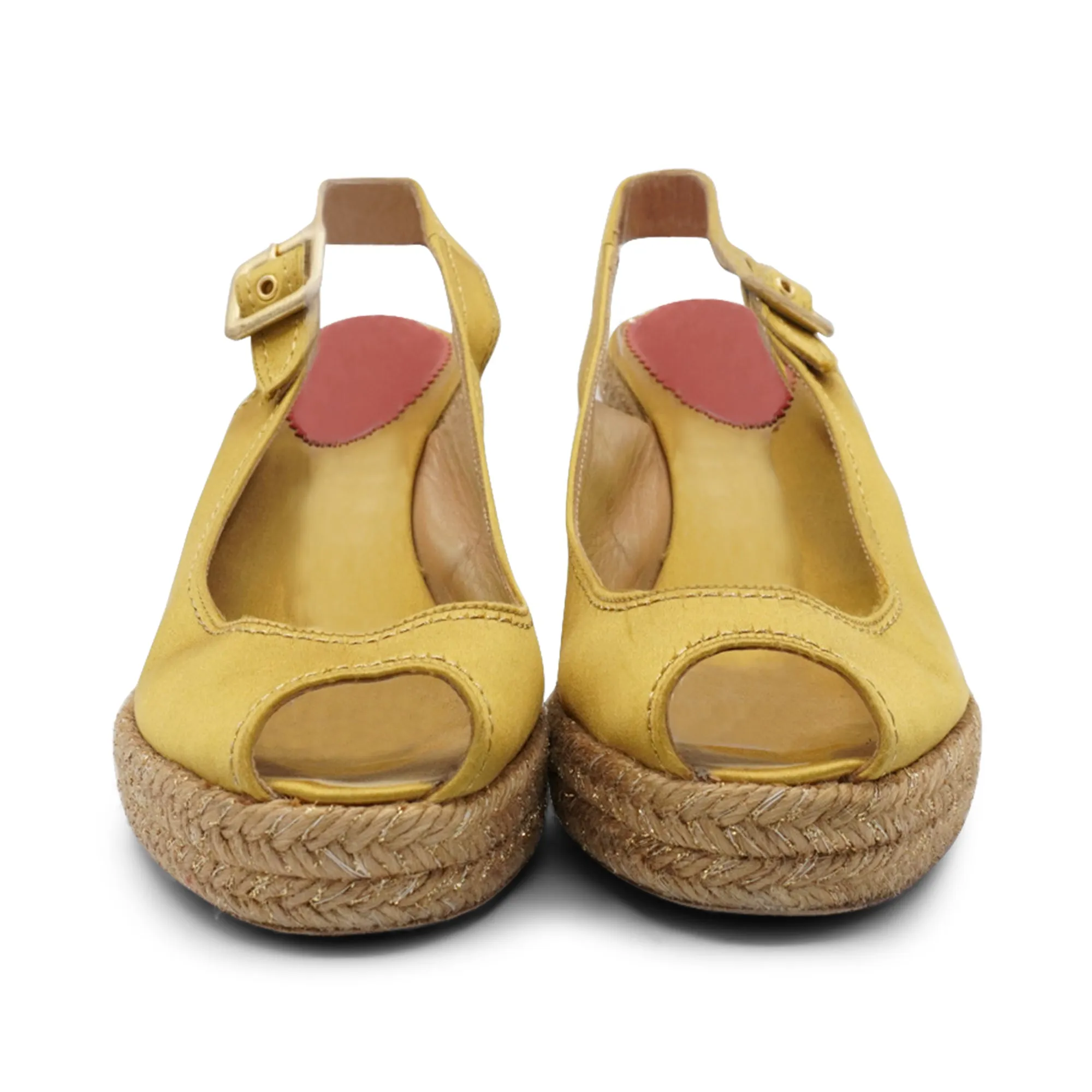 Christian Louboutin 'Menorca' Wedges - Women's 37 Green Casual Shoes