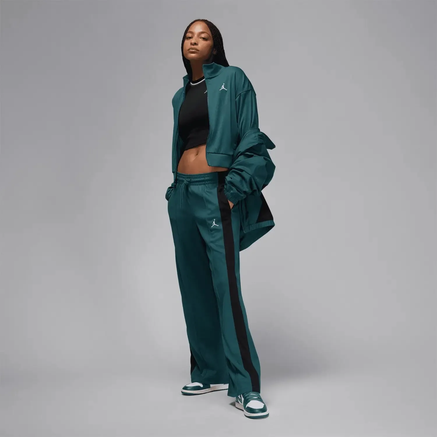 Women's Air Jordan 1 Mid "Oxidized Green" Brand Sneakers