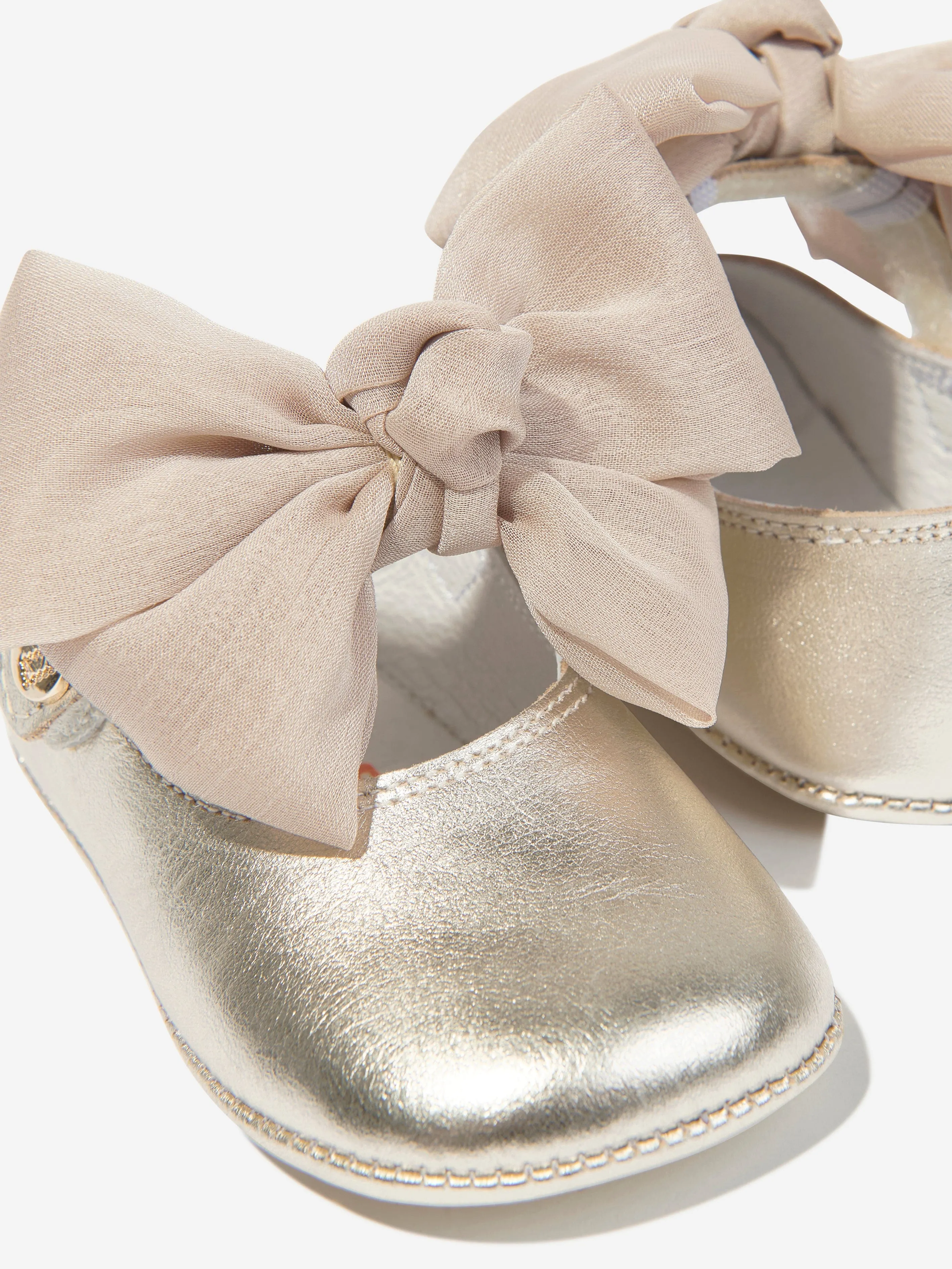 Falls Creek Casual Shoes Andanines Baby Girls Leather Bow Shoes in Gold