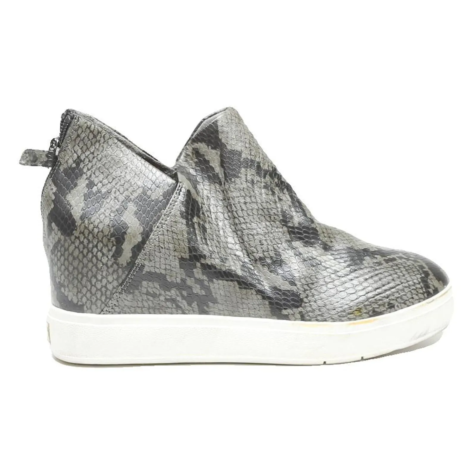 Orthopedic Boots DR SCOLLS Womens Leather Ankle Boots Grey Snake Print UK 4 Comfortable Zip-Up