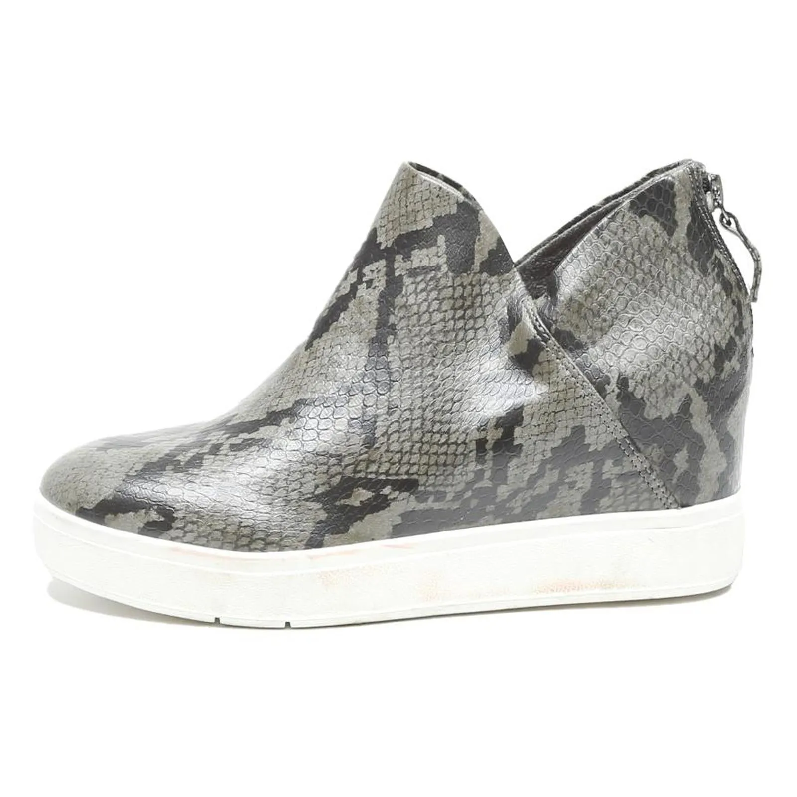 Boots 2024 DR SCOLLS Womens Leather Ankle Boots Grey Snake Print UK 4 Comfortable Zip-Up