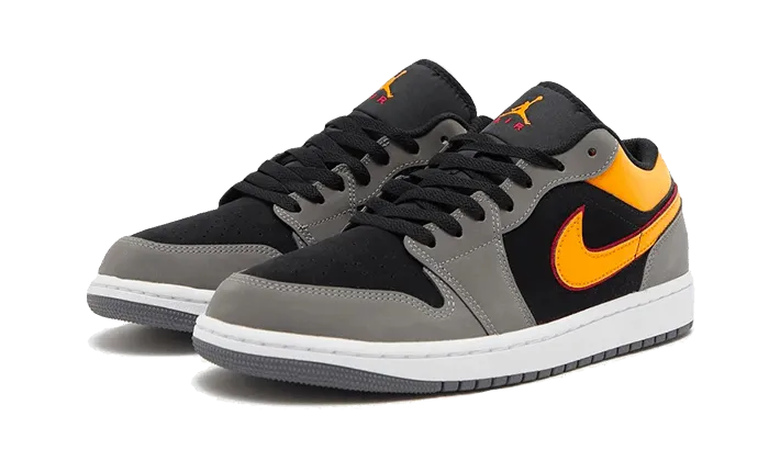 Air Jordan 1 Low Black Vivid Orange Dress Sneakers For Work