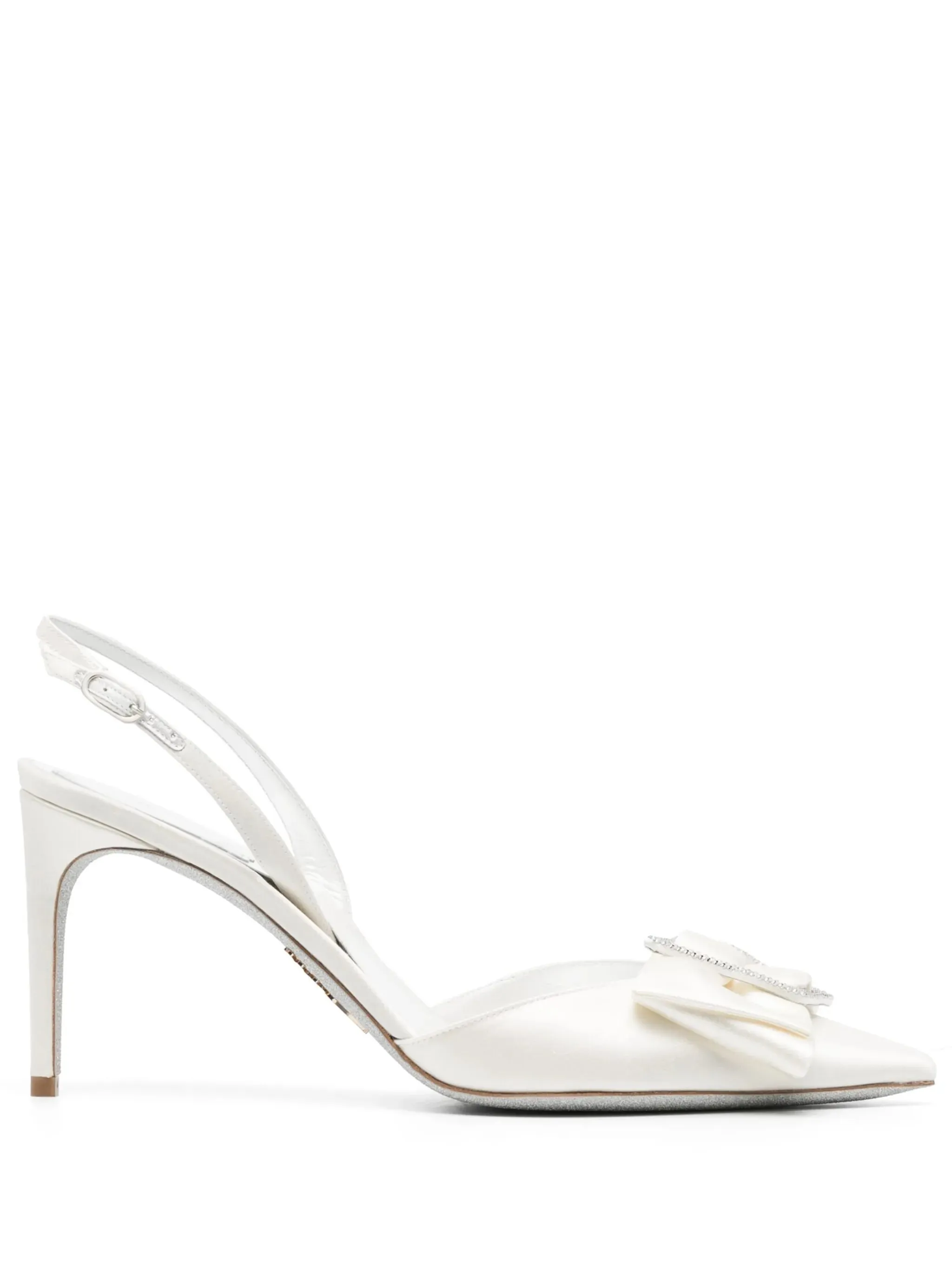 98mm crystal-buckle satin pumps Nature 5 Lo Leather Casual Shoes