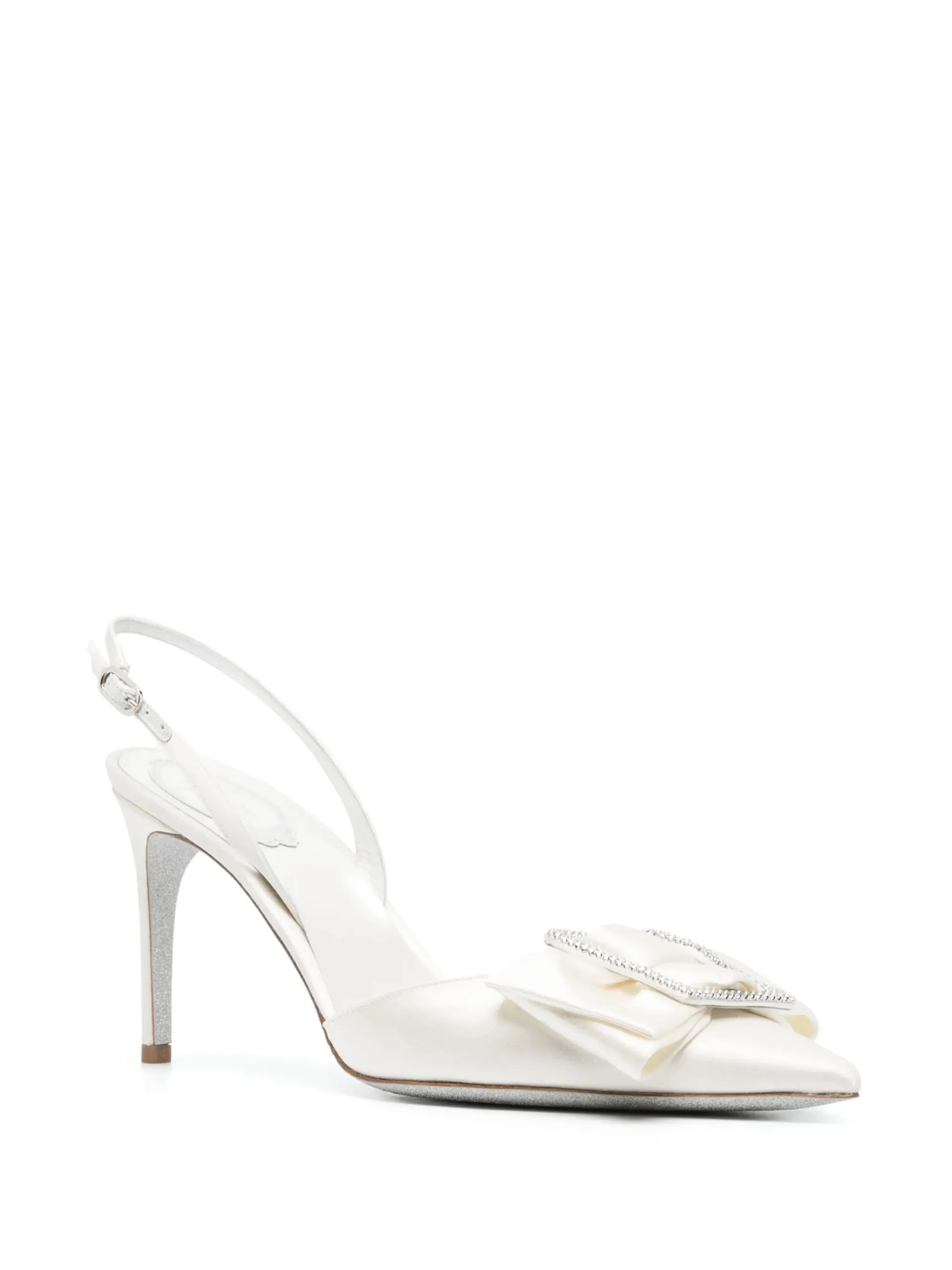 Most Comfortable Casual Oxford Shoes 98mm crystal-buckle satin pumps