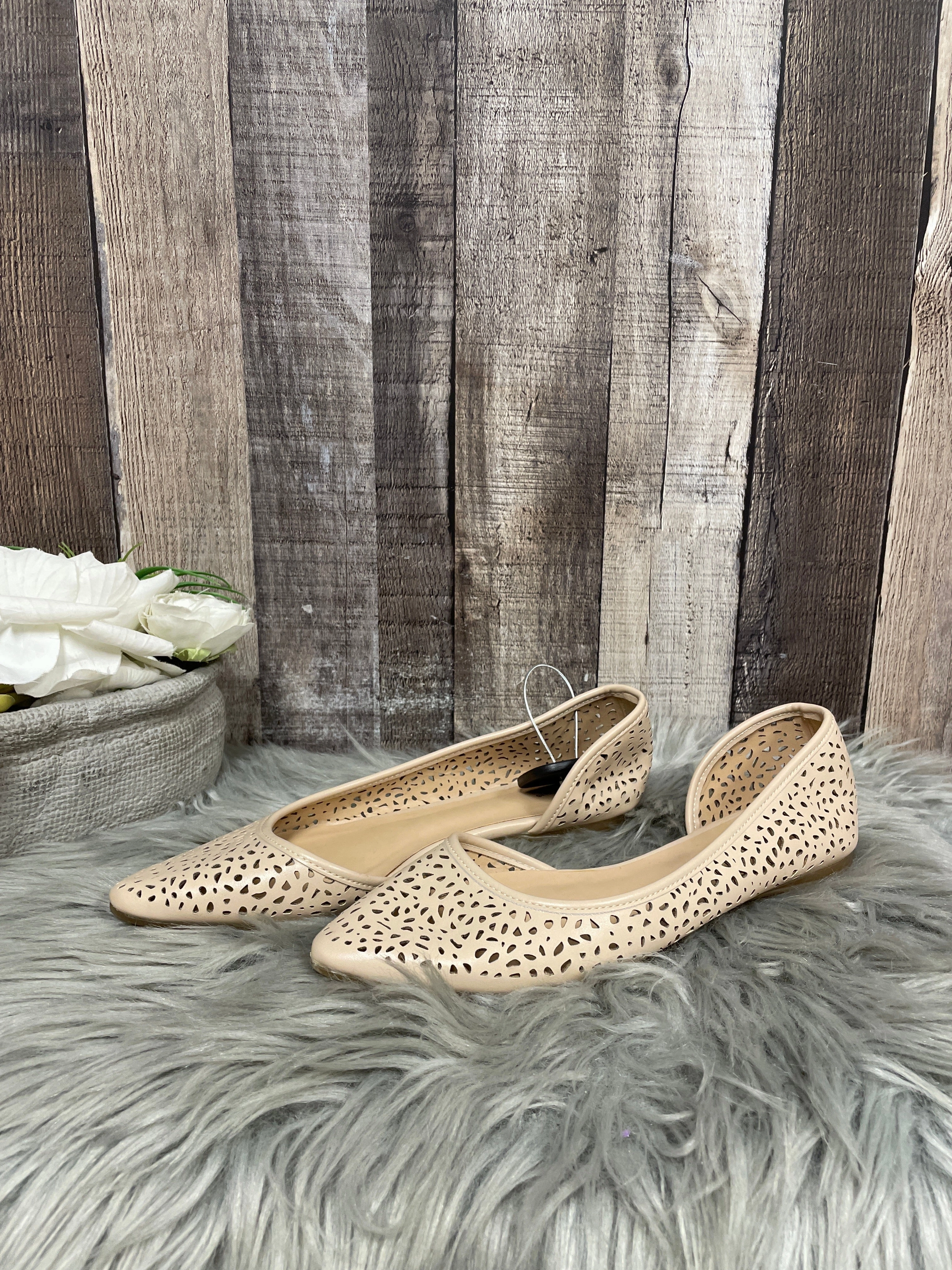 Tan Shoes Flats Apt 9, Size 7 Flat Shoes Open Back