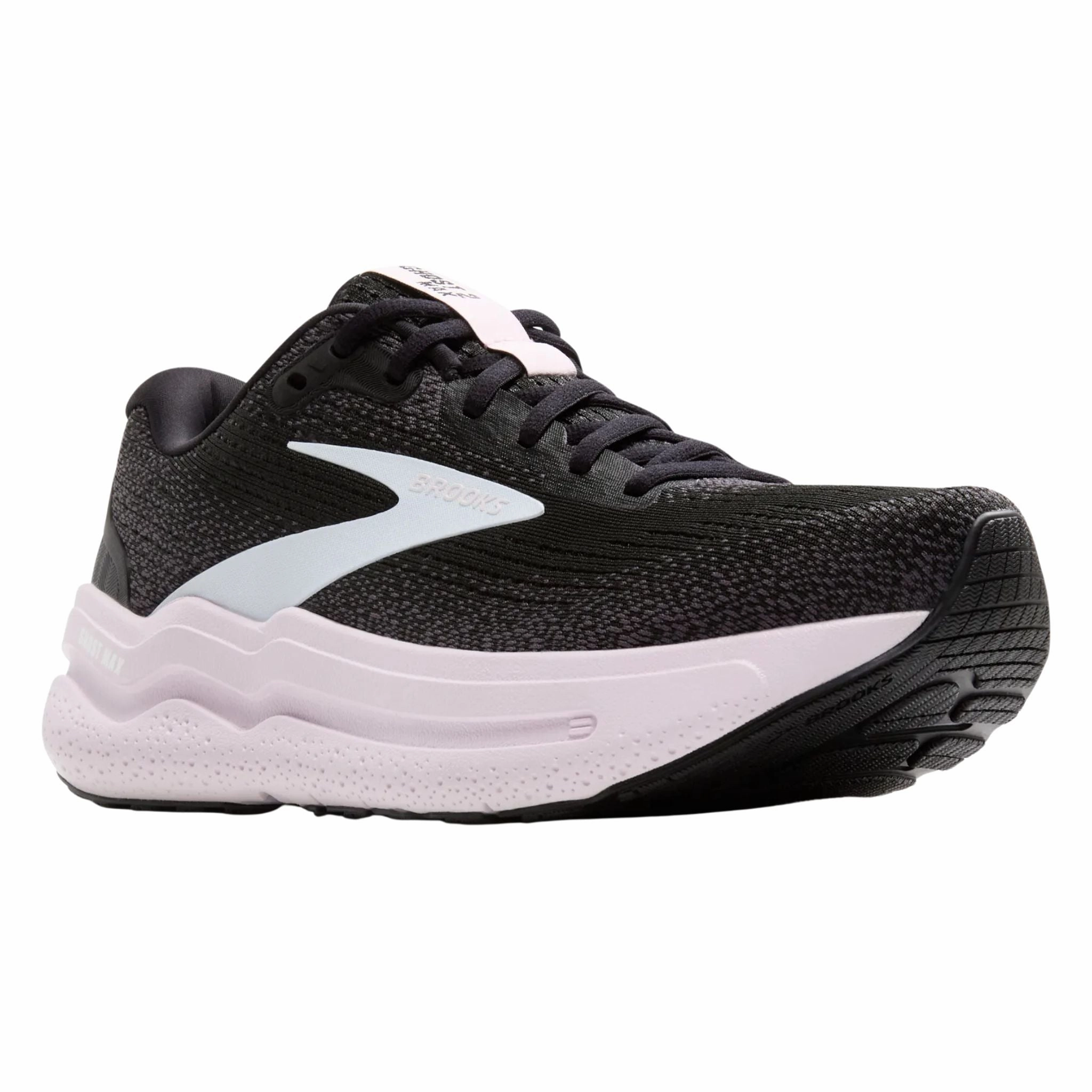 Business Casual Office Shoes Brooks Women's 120420 077 Ghost Max 2 Black White Orchid Ice Cushion Neutral Running Shoes