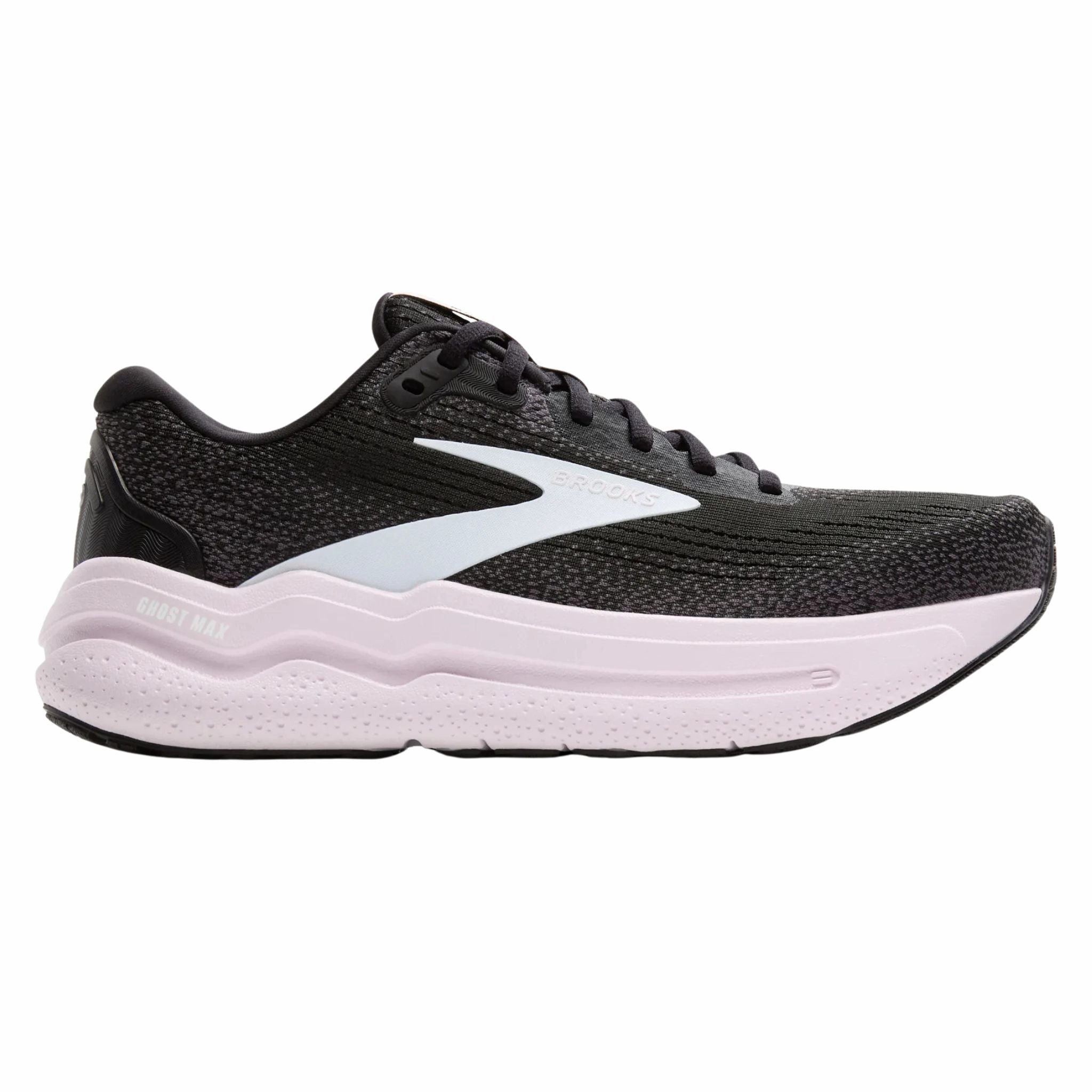 Brooks Women's 120420 077 Ghost Max 2 Black White Orchid Ice Cushion Neutral Running Shoes Business Casual Flat Shoes