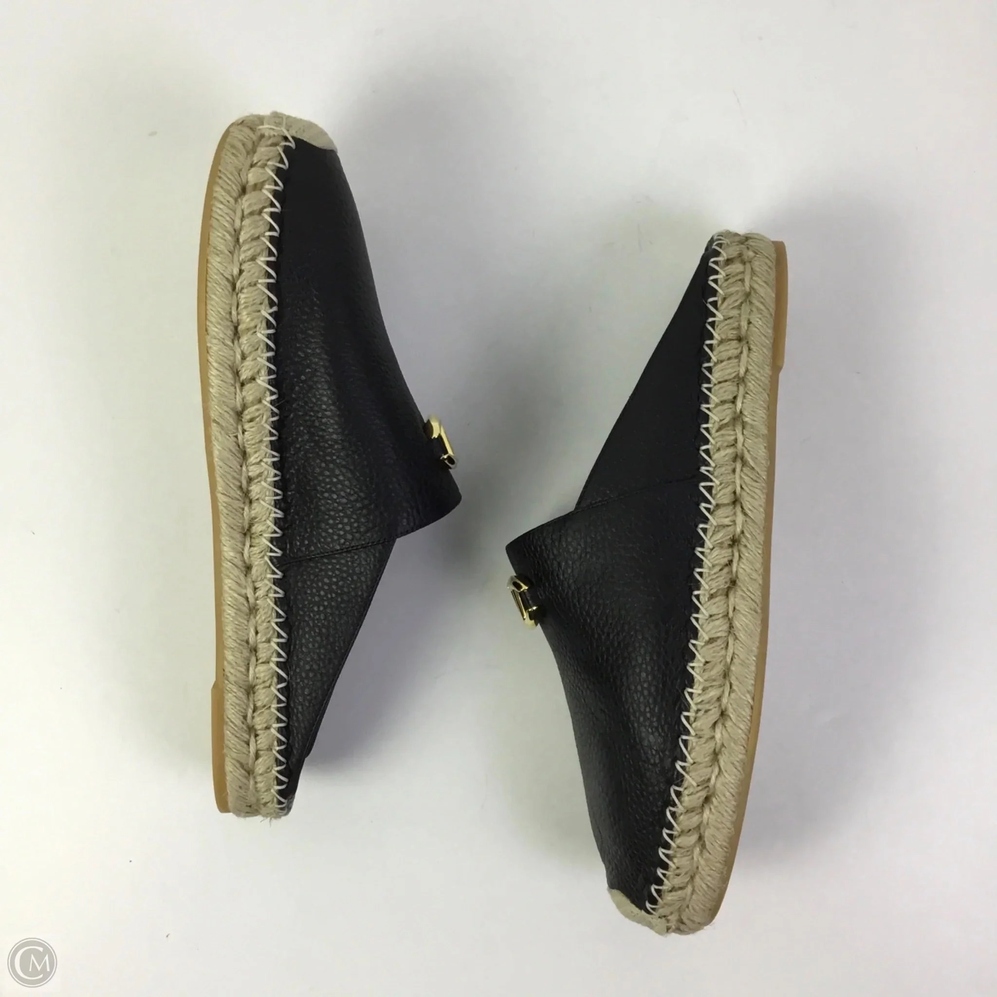 Shoes Luxury Designer By Valentino-garavani In Black & Gold, Size: 9 Riding Shoes Casual