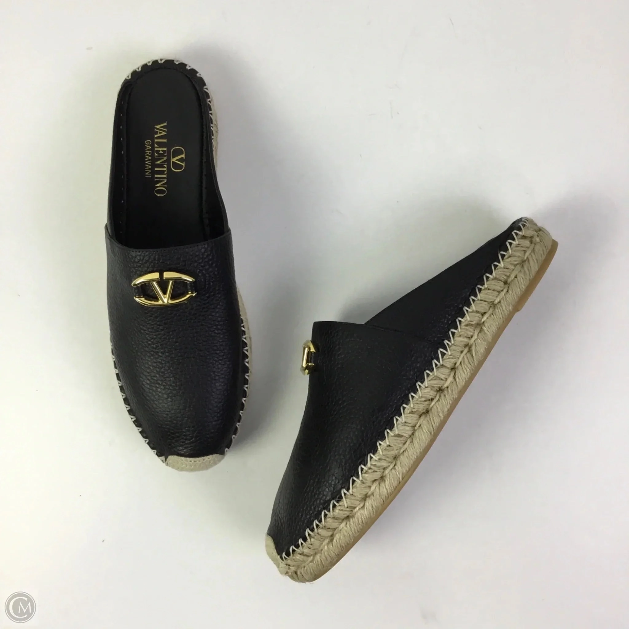 Quality Leather Casual Shoes Shoes Luxury Designer By Valentino-garavani In Black & Gold, Size: 9