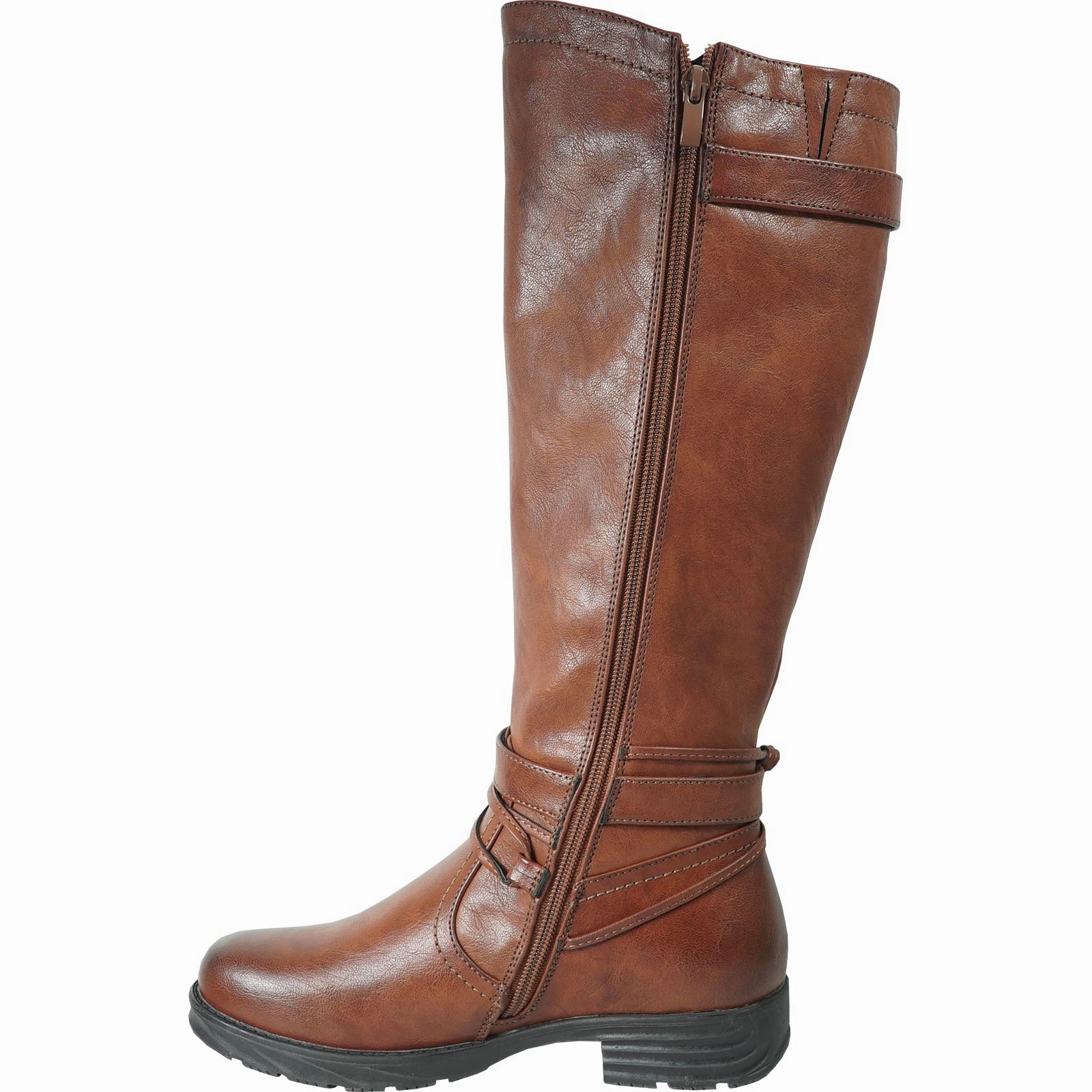 Short Boots With Heel VANGELO Waterproof Women Boot HF0603 Knee High Casual Boot Brown
