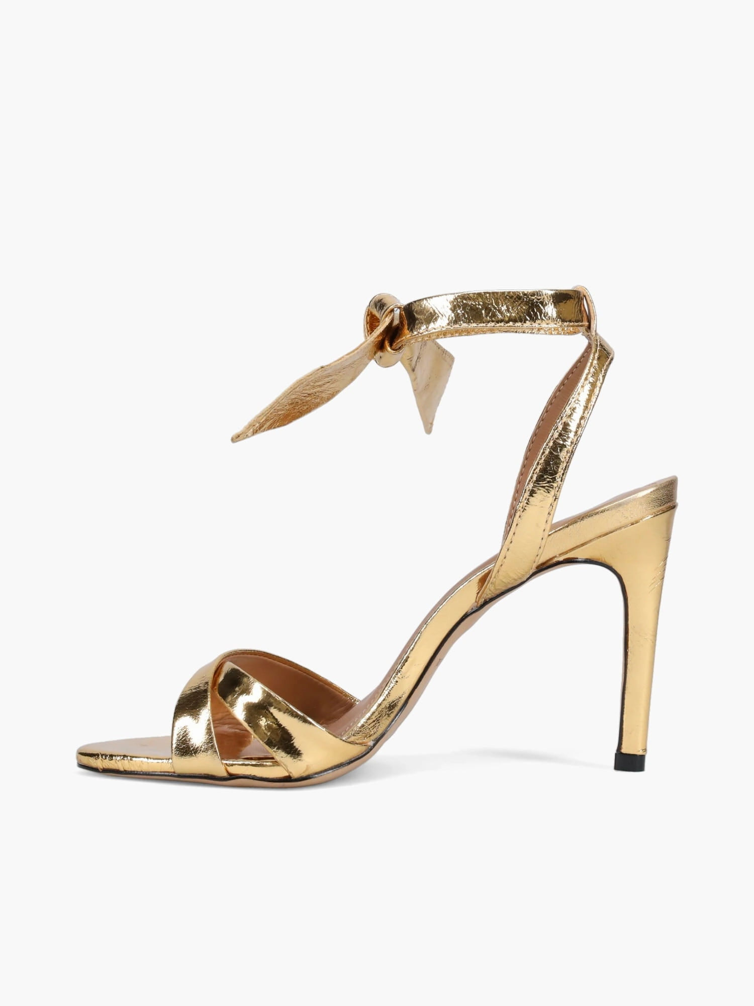 Ladies Casual Flat Shoes Delyse Gold Metal Bala