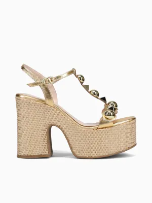 Leather Shoe Casual Phillippa Gold Crystal Leather