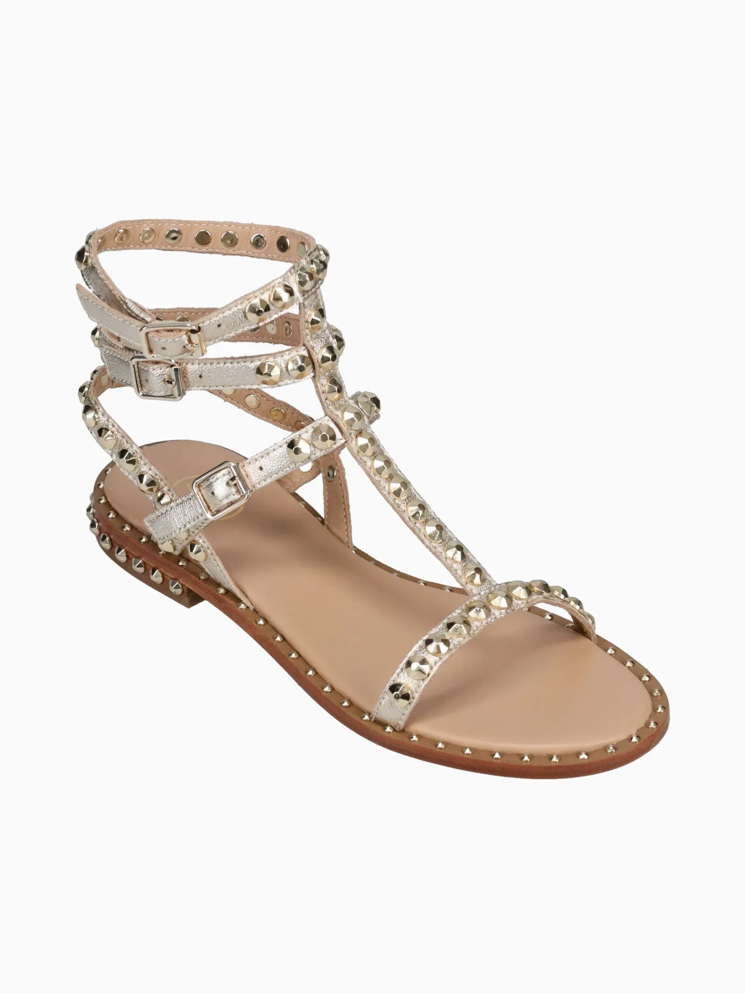 White Casual Shoe Play Light Gold Leather