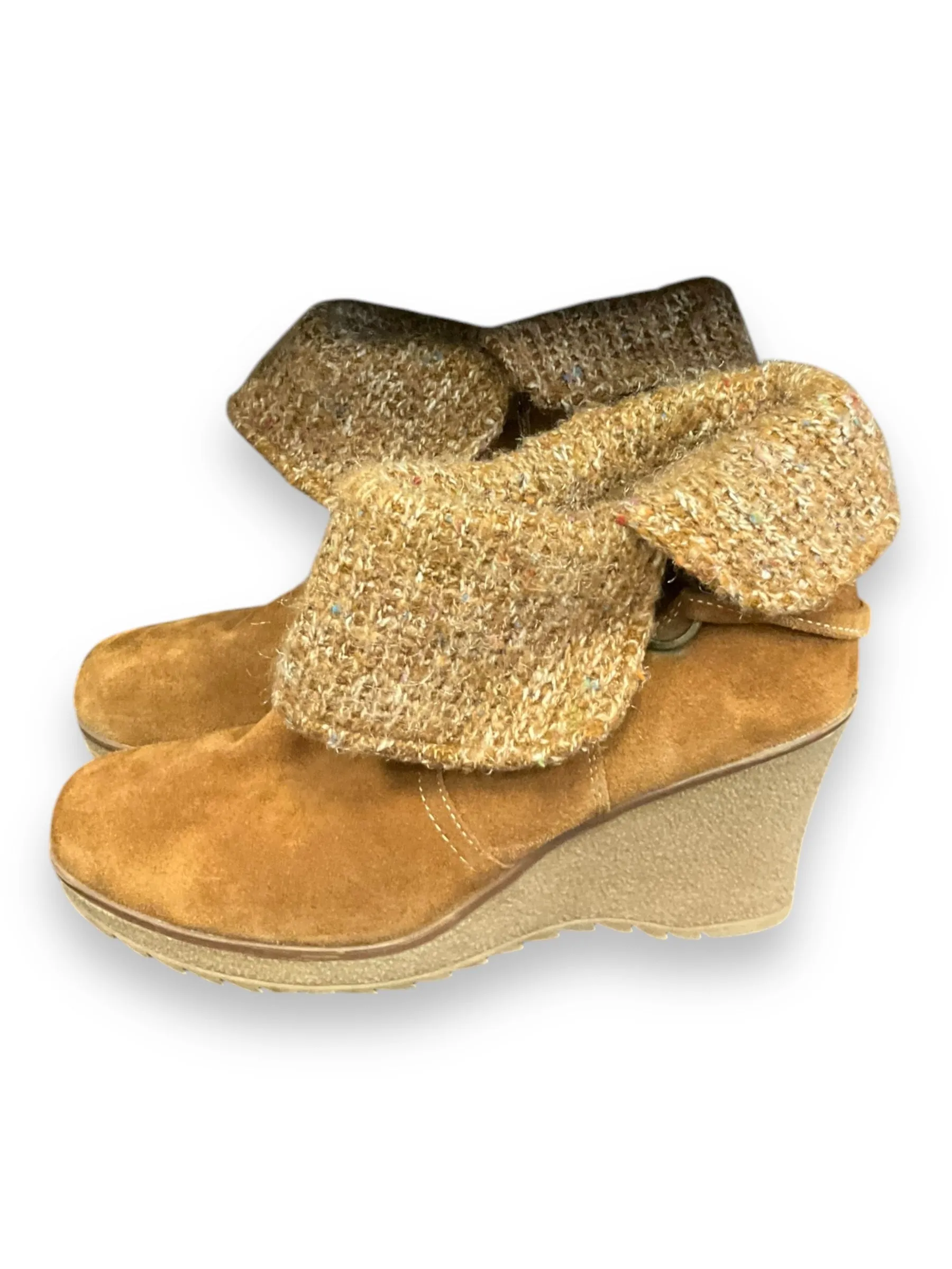 Black Lug Sole Boots Boots Ankle Heels By Bjorndal In Brown, Size: 10