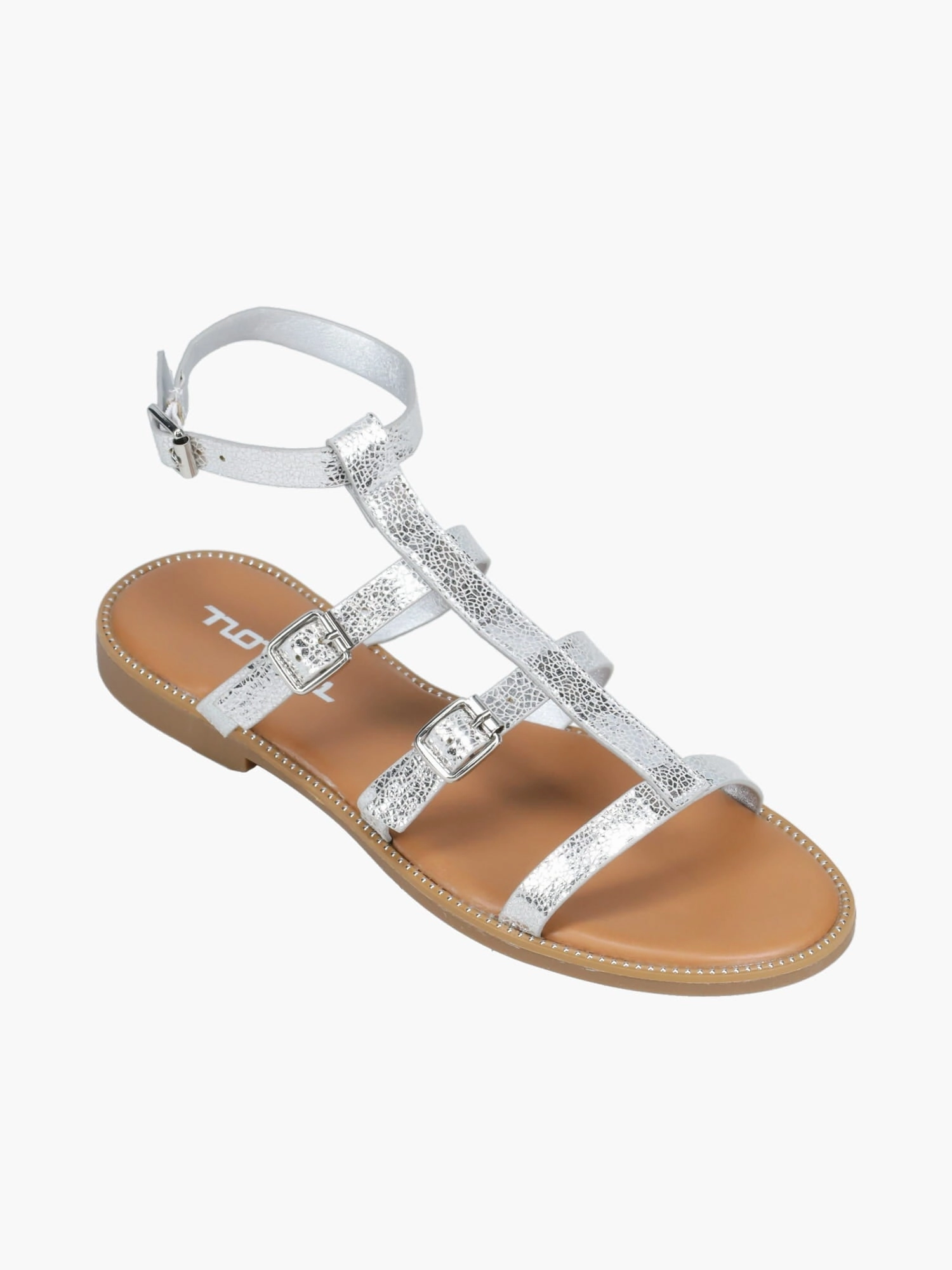 Fatima Silver Metallic Slip-on Width Wide 10.5 Casual Shoes