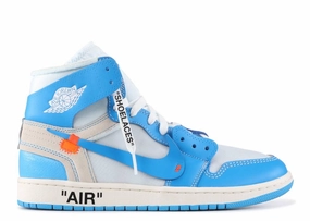 Designer Rhinestone Sneakers Off White x Nike Air Jordan 1 Retro High 'UNC'