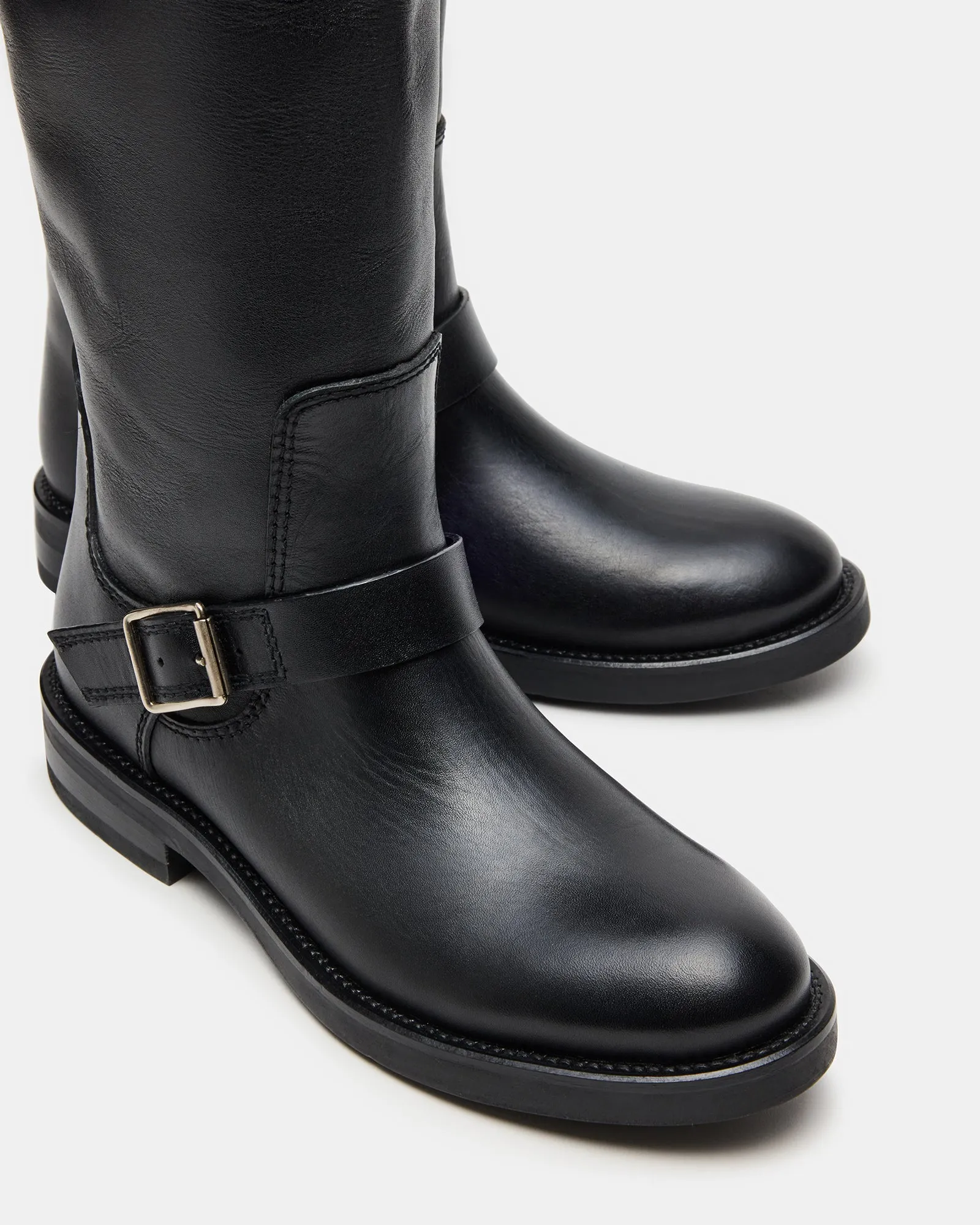 SADY BLACK LEATHER Leather Motorbike Boots