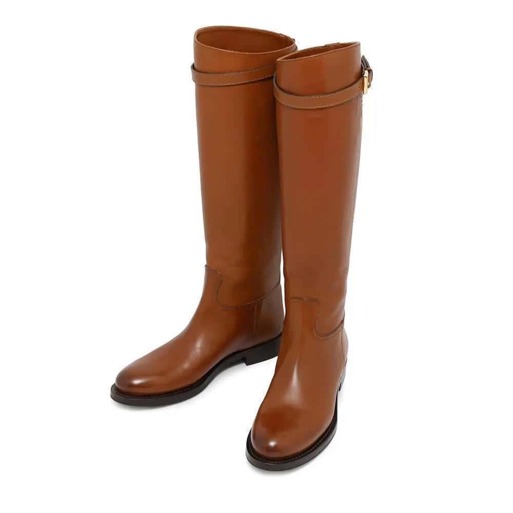 Mid Shin Boots PRADA Knee-high boots Brown1W175M Leather Size 38